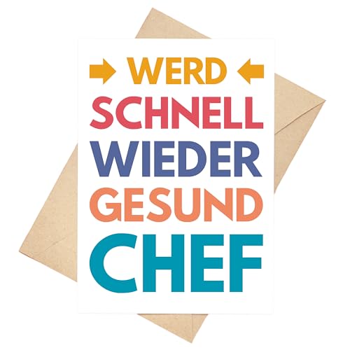 Karte Gute Besserung Chef Klappkarte Genesungskarte DIN A6 Karte Gute Besserung Chef Klappkarte Genesungskarte DIN A6 von Palanemo