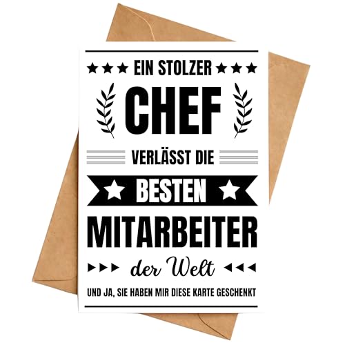 Karte Ruhestand Chef Rente Abschied Klappkarte Abschiedskarte Lustig DIN A6 mit Umschlag Karte Ruhestand Chef Rente Abschied Klappkarte Abschiedskarte Lustig DIN A6 mit Umschlag von Palanemo