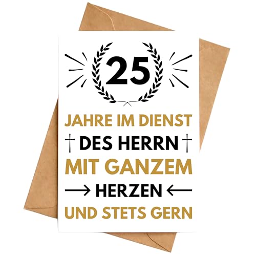 Priesterjubiläum 25 Jahre Karte Glückwunschkarte Silbernes Priesterjubiläum Gratulation Klappkarte mit Briefumschlag von Palanemo