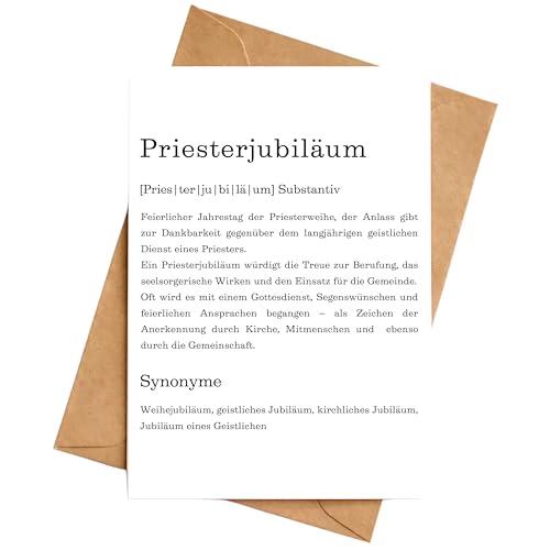 Priesterjubiläum Karte Glückwunschkarte Definition Gratulation Klappkarte mit Briefumschlag von Palanemo