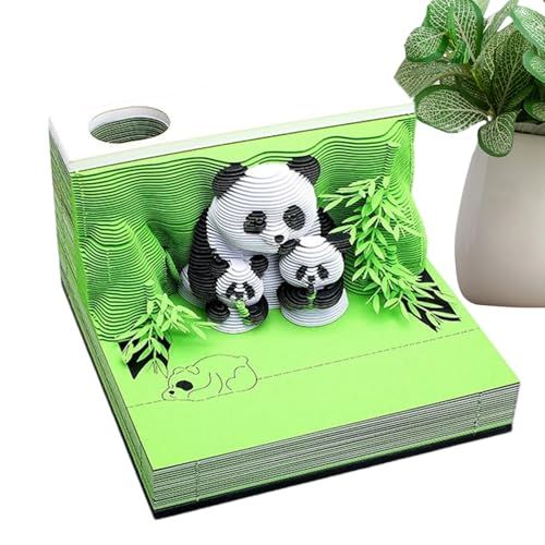 Palaufr 3D Tischkalender 2026 | Panda Abreiß 3D Kalender - Abreißbarer Papier Skulptur Notizblock Für Lehrer Freiberufler Studenten Schreibtisch Nachttisch Schminktisch Bettseite Büro von Palaufr