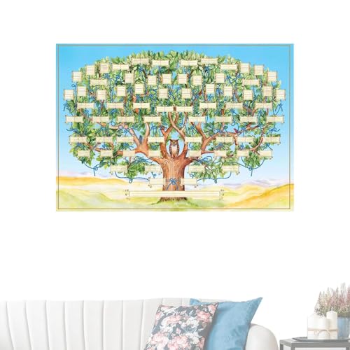 Palaufr Familienstammbaum Poster - Ausfüllbares Leeres Stammbaum Diagramm - Handgefertigt Für Familienmitglieder Kinder Erwachsene Und Jugendliche von Palaufr