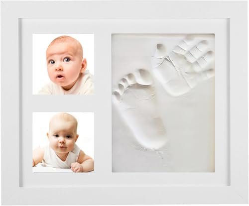 Baby-Hand- und Fußabdruck-Set, Andenken-Bilderrahmen, Baby-Safe Ton, Babyparty-Geschenke, Fotorahmen für Neugeborene, Jungen und Mädchen, Geschenk für Neugeborene, Bilderrahmen für Baby-Wunschliste Baby-Hand- und Fußabdruck-Set, Andenken-Bilderrahmen, Baby-Safe Ton, Babyparty-Geschenke, Fotorahmen für Neugeborene, Jungen und Mädchen, Geschenk für Neugeborene, Bilderrahmen für Baby-Wunschliste von Palmcee