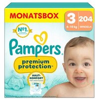 Pampers® Windeln Monatsbox premium protection™ Größe Gr.3 (6-10 kg) für Babys und Kleinkinder (4-18 Monate), 204 St. von Pampers®