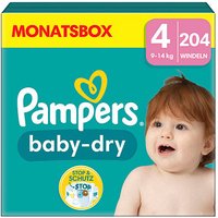 Pampers® Windeln baby-dry™ Monatsbox Größe Gr.4 (9-14 kg) für Babys und Kleinkinder, 204 St. von Pampers®