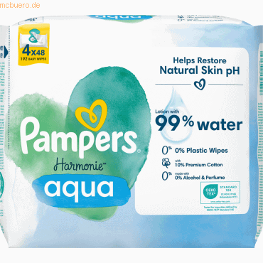 Pampers Feuchttuch Harmonie Aqua 8689119 4x48 Stück Pampers Feuchttuch Harmonie Aqua 8689119 4x48 Stück von Pampers