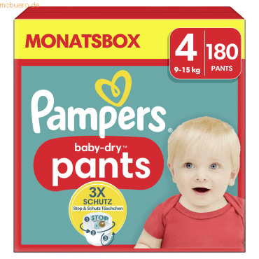 Pampers Pants Baby Dry 40711408 Gr.4 Maxi 180 Stück Pampers Pants Baby Dry 40711408 Gr.4 Maxi 180 Stück von Pampers