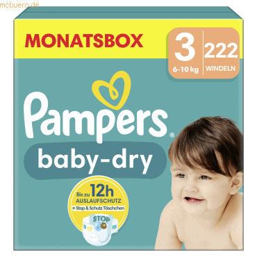 Pampers Windel Baby Dry 40785003 Gr.3 Midi 222 Stück Pampers Windel Baby Dry 40785003 Gr.3 Midi 222 Stück von Pampers