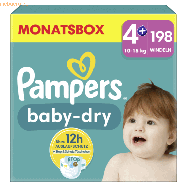 Pampers Windel Baby Dry 40785065 Gr.4+ Maxi Plus 198 Stück Pampers Windel Baby Dry 40785065 Gr.4+ Maxi Plus 198 Stück von Pampers