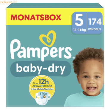Pampers Windel Baby Dry 40785089 Gr. 5 Junior 174 Stück Pampers Windel Baby Dry 40785089 Gr. 5 Junior 174 Stück von Pampers