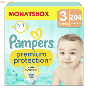 Pampers Windel Premium Protection 40705575 Gr.3 Midi 204 Stück von Pampers