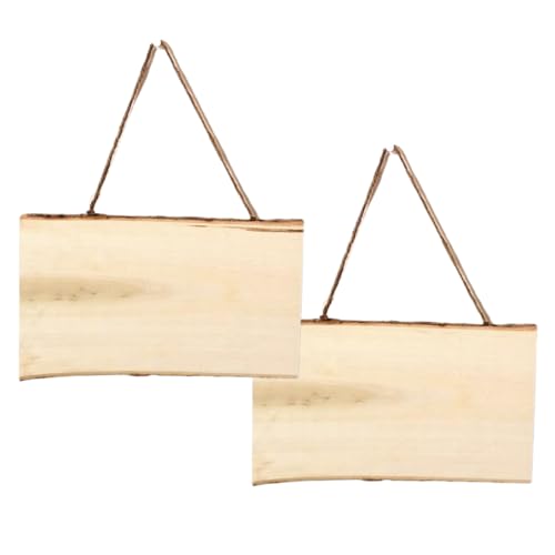 Pamtns Holz für Brandmalerei 2 Stück Holzschild zum Aufhängen Unfertiges Blanko Holzschild Türschild mit Gravur Rechteckiges Hängendes Holzschild mit Juteseil Hängende Dekorative Holztafel Holzbrett von Pamtns