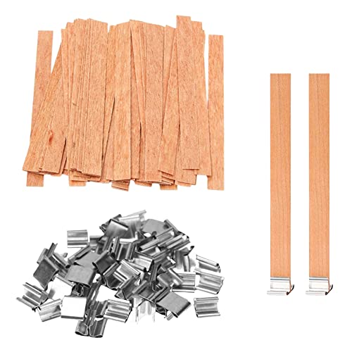Pamtns Holzdocht 50 Stück Kerzendocht aus Holz mit Eisenständer Docht für Kerzen Natürliche Holz Kerze Kerne Holz Kerze Docht Trimmbarer für Kerzenherstellung DIY Dekoration Pamtns Holzdocht 50 Stück Kerzendocht aus Holz mit Eisenständer Docht für Kerzen Natürliche Holz Kerze Kerne Holz Kerze Docht Trimmbarer für Kerzenherstellung DIY Dekoration von Pamtns