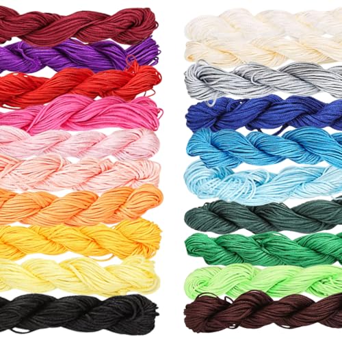 Pamtns Nylongarn für Armbänder 20 Stück 1mm Seide Nylonschnur Chinesische Knüpfschnur 27m Makramee Garn Nylonfaden Makramee Faden Geflochtene Perlenschnur für Geflochtene Halskette Armband DIY Basteln Pamtns Nylongarn für Armbänder 20 Stück 1mm Seide Nylonschnur Chinesische Knüpfschnur 27m Makramee Garn Nylonfaden Makramee Faden Geflochtene Perlenschnur für Geflochtene Halskette Armband DIY Basteln von Pamtns