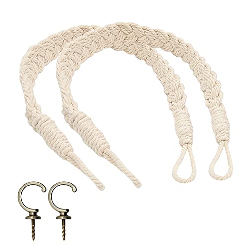 Pamtns Vorhang Kordel 2 Stück Mit Metall Raffhalter Haken, Krawatten, Curtain Rope Buckle, Zierhaken, Metallische Vorhanghalterungen von Pamtns