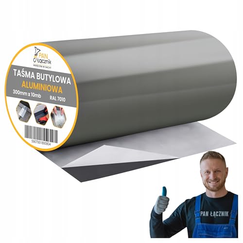 Pan Łącznik Butylband dichtband Aluminiumfolie anthrazit – Dachabdichtung, Wasserfestes Klebeband Reperaturba, wetterfest, für Dachdeckerarbeiten, 300mm x 10m, RAL7010 Pan Łącznik Butylband dichtband Aluminiumfolie anthrazit – Dachabdichtung, Wasserfestes Klebeband Reperaturba, wetterfest, für Dachdeckerarbeiten, 300mm x 10m, RAL7010 von Pan Łącznik