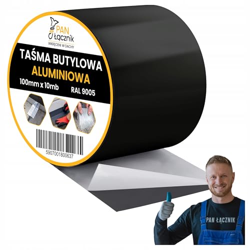 Pan Łącznik Butylband dichtband Aluminiumfolie schwarz – Dachabdichtung, Wasserfestes Klebeband Reperaturba, wetterfest, für Dachdeckerarbeiten, 100mm x 10m, RAL9005 Pan Łącznik Butylband dichtband Aluminiumfolie schwarz – Dachabdichtung, Wasserfestes Klebeband Reperaturba, wetterfest, für Dachdeckerarbeiten, 100mm x 10m, RAL9005 von Pan Łącznik