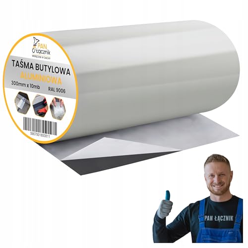 Pan Łącznik Butylband dichtband Aluminiumfolie silber – Dachabdichtung, Wasserfestes Klebeband Reperaturba, wetterfest, für Dachdeckerarbeiten, 300mm x 10m, RAL9006 Pan Łącznik Butylband dichtband Aluminiumfolie silber – Dachabdichtung, Wasserfestes Klebeband Reperaturba, wetterfest, für Dachdeckerarbeiten, 300mm x 10m, RAL9006 von Pan Łącznik