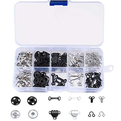 100 Stück Druckknöpfe, Haken und Ösen Set, Verschlusshaken, Hosenhaken und Ösenverschlüsse, Unterwäsche Haken und Augen Schließe für Rock, BH, Hose, Kleid, Nähen, Basteln 100 Stück Druckknöpfe, Haken und Ösen Set, Verschlusshaken, Hosenhaken und Ösenverschlüsse, Unterwäsche Haken und Augen Schließe für Rock, BH, Hose, Kleid, Nähen, Basteln von PanBeiQiWEU
