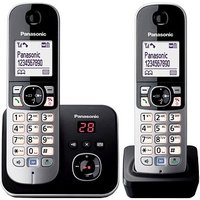 Panasonic KX-TG6822GB Schnurloses Telefon-Set mit Anrufbeantworter schwarz-silber von Panasonic