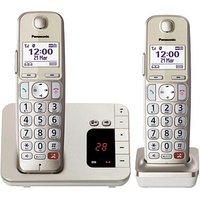 Panasonic KX-TGE262GN Schnurloses Telefon-Set mit Anrufbeantworter champagner von Panasonic