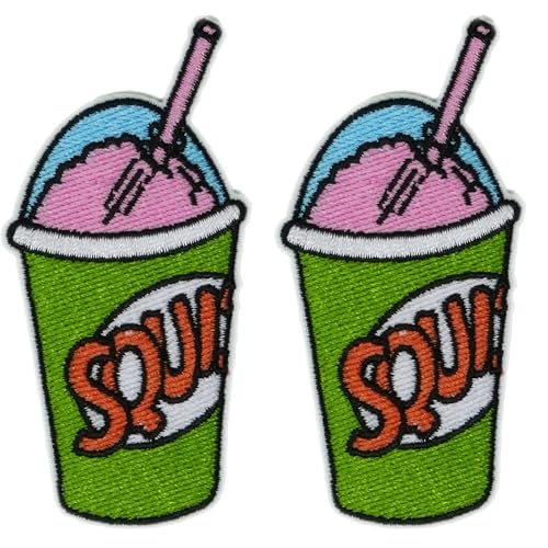 2 x Eis-Slush-Getränke-Aufnäher zum Aufbügeln, 9 x 4 cm, bunt, bestickt, Motiv: Frozen Beverage – Retro-Snack-Aufnäher für Jacken, Rucksäcke, Hüte und DIY-Mode 2 x Eis-Slush-Getränke-Aufnäher zum Aufbügeln, 9 x 4 cm, bunt, bestickt, Motiv: Frozen Beverage – Retro-Snack-Aufnäher für Jacken, Rucksäcke, Hüte und DIY-Mode von Panda Loco