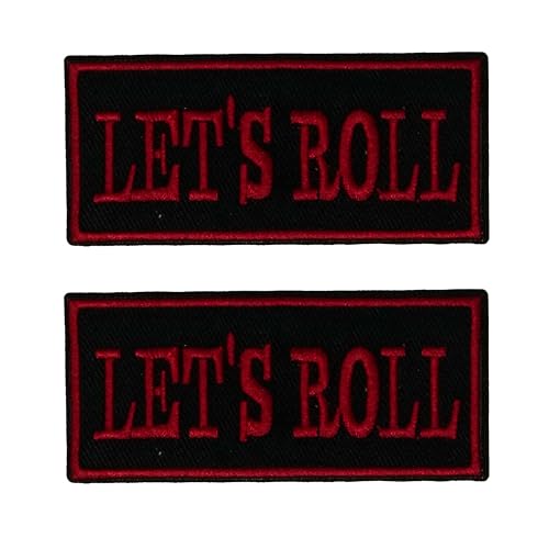 2 x Let's Roll Aufnäher zum Aufbügeln, 8 x 4 cm, schwarz & rot, Biker bestickt, Motorrad-Motto Patch für Jacken, Westen, Denim, Taschen und DIY-Ausrüstung 2 x Let's Roll Aufnäher zum Aufbügeln, 8 x 4 cm, schwarz & rot, Biker bestickt, Motorrad-Motto Patch für Jacken, Westen, Denim, Taschen und DIY-Ausrüstung von Panda Loco