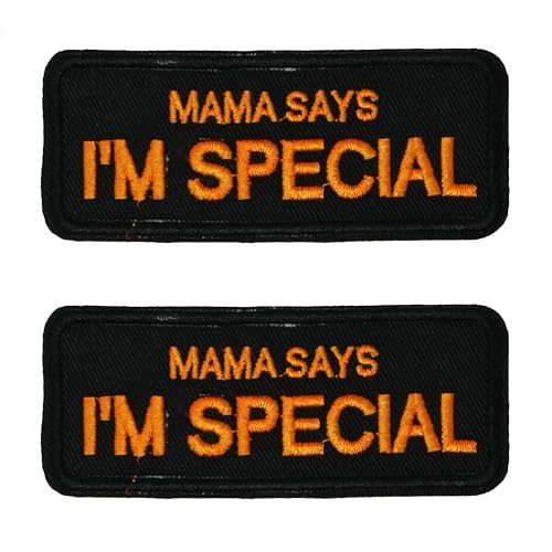 2 x Mama Says I'm Special Patch - Bestickter Aufnäher zum Aufbügeln (10 x 4 cm) für Jacken, Westen & Rucksäcke von Panda Loco