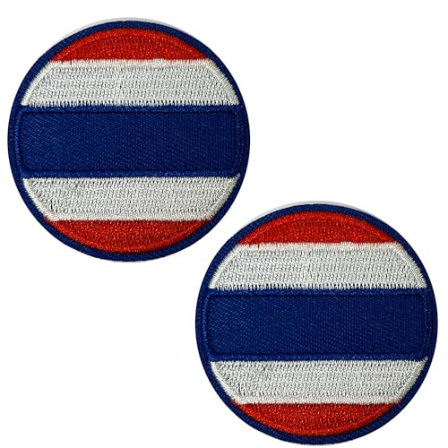 2 x Thailand-Flagge, rund, zum Aufbügeln, bestickt, 5 cm 2 x Thailand-Flagge, rund, zum Aufbügeln, bestickt, 5 cm von Panda Loco