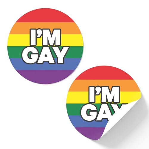 20 x "I'm Gay Rainbow Pride"-Festival-Aufkleber – Kreis, Event, Laptop, Reisen, Party, 5,5 x 5,5 cm von Panda Loco