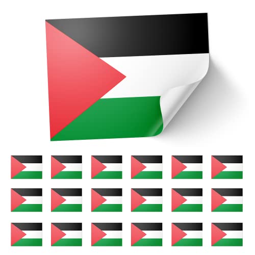 20 x Palästinensische Flagge Aufkleber – rechteckig, 8,5 x 5,5 cm von Panda Loco