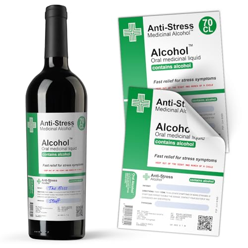 Anti-Stress-Alkohol-Aufkleber für Wein- und Spirituosen-Flaschen, Aufschrift: "Prescrition", witziges Geschenk (1) von Panda Loco