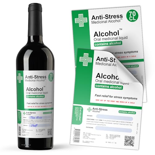 Panda Loco Anti-Stress Alkohol-Aufkleber für Wein- und Spirituosen-Flaschen, Aufschrift: 'Prescription', witziges Geschenk (6) von Panda Loco