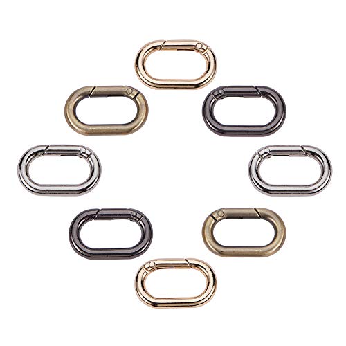 PH PandaHall 8Pcs Oval spring karabinerhaken 4 Farben Schlüsselverschlüsse Federkarabiner Karabinerhaken Triggerfeder Ovaler karabiner Ring für Taschen, Geldbörse, Schlüsselanhänger von PandaHall