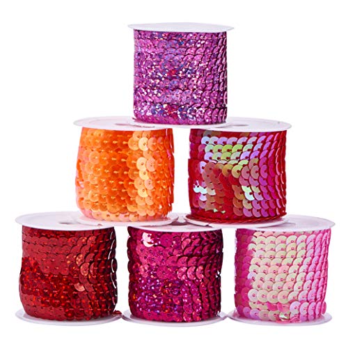PH PandaHall Pailletten Spule mit Spule, 6 Red Series Colors, 6mm- 5 Yards/roll PH PandaHall Pailletten Spule mit Spule, 6 Red Series Colors, 6mm- 5 Yards/roll von PandaHall