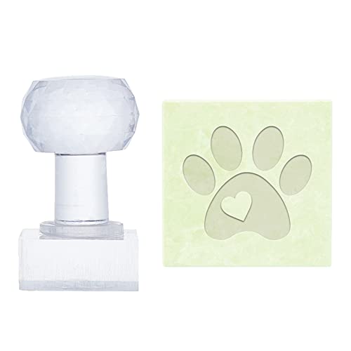 PH PandaHall Pfotenabdruck Seife Stempel Tier Katze Hund Fußabdruck Acryl Stempel Seife Prägestempel Seife Kapitel Aufdruck Stempel für handgemachte Seife Kekse Ton Keramik Kekse Herstellung von PH PandaHall