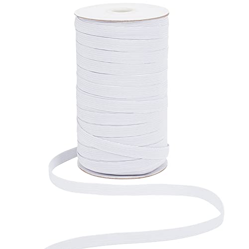 PandaHall 1 Rolle 100 Yards 10mm Polyester Gummi geflochtenes flaches elastisches Stretchband Kordelband für Stirnbänder Nähen Kleidung Taillenbänder Weiß PandaHall 1 Rolle 100 Yards 10mm Polyester Gummi geflochtenes flaches elastisches Stretchband Kordelband für Stirnbänder Nähen Kleidung Taillenbänder Weiß von PH PandaHall