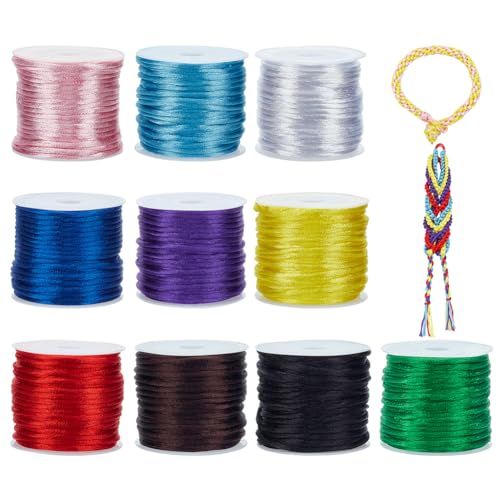 PandaHall 10 Farbe 2mm Satin Rattenschwanz Schnur String Nylon Trim Rattenschwanz Seide Schnur Flechten Draht Für Freundschaft Armband Makrame Chinesische Knoten Traumfänger Flechten Haar, 100m Total PandaHall 10 Farbe 2mm Satin Rattenschwanz Schnur String Nylon Trim Rattenschwanz Seide Schnur Flechten Draht Für Freundschaft Armband Makrame Chinesische Knoten Traumfänger Flechten Haar, 100m Total von PH PandaHall