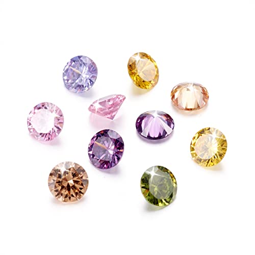 PandaHall 10 Stück 8 mm facettierte Zirkonia Strass Diamantform Klasse A Strass Cabochons Kristall Diamant Perlen für Nagelkunst Handwerk Schmuckherstellung zufällige Farbe von PandaHall