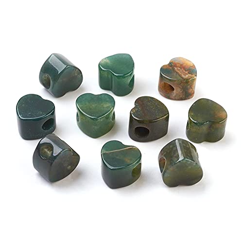 PandaHall 10 Stück große Perlen aus Edelstein in Herzform, natürliche indische Achat-Steinperlen, 13~14 x 13~14 x 9~10 mm, Chakra-Heilung, lose Perlen für europäische Charm-Armbänder PandaHall 10 Stück große Perlen aus Edelstein in Herzform, natürliche indische Achat-Steinperlen, 13~14 x 13~14 x 9~10 mm, Chakra-Heilung, lose Perlen für europäische Charm-Armbänder von PH PandaHall