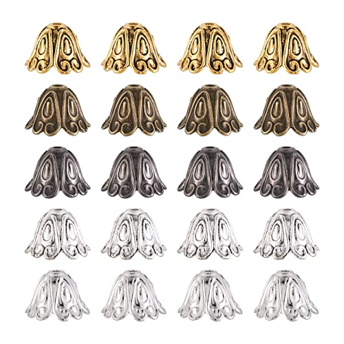 PandaHall 100 Stück tibetischer Stil Legierung Perlenkappen 5 Farben Blütenblatt Blume Perlen Kappen Metall Schmuck Terminatoren Quaste Endkappen für Schmuck Armband Halskette Ohrringe Herstellung PandaHall 100 Stück tibetischer Stil Legierung Perlenkappen 5 Farben Blütenblatt Blume Perlen Kappen Metall Schmuck Terminatoren Quaste Endkappen für Schmuck Armband Halskette Ohrringe Herstellung von PH PandaHall