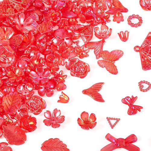 PandaHall 100 g sortierte Acrylperlen, rote Blumen-Perlenkappen, Schleife, Schmetterling, Meerjungfrau, Schwanz, Blatt, ästhetische Bastelperlen für Freundschaftsarmbänder, Schmuckherstellung PandaHall 100 g sortierte Acrylperlen, rote Blumen-Perlenkappen, Schleife, Schmetterling, Meerjungfrau, Schwanz, Blatt, ästhetische Bastelperlen für Freundschaftsarmbänder, Schmuckherstellung von PandaHall