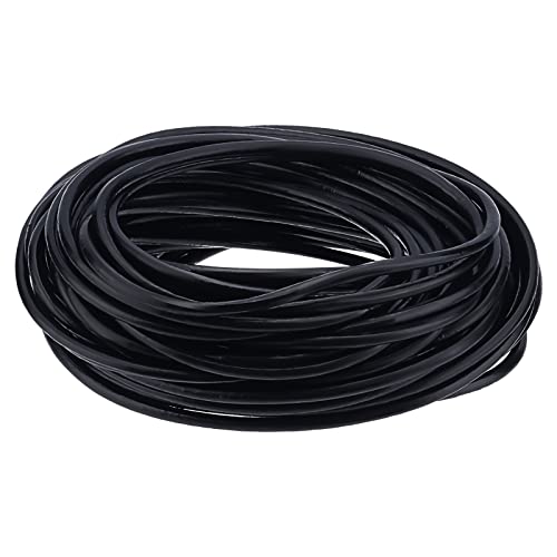PandaHall 10m (11 Yard) Schwarz 3 mm Rindsleder Runde Lederschnüre Für Armband Halskette Perlen Schmuckherstellung von PandaHall