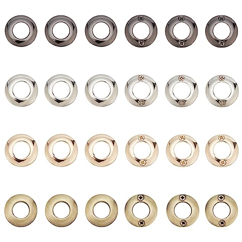 PandaHall 12 Set (24 Stück) Zusammenschraubbare Ösenringe 4 Farben Metall Schraubringe 21mm Runder Geldbörsenring Legierung Geldbörsenschlaufe Griffverbinder Für Vorhang Plane DIY Tasche Geldbörse von PH PandaHall