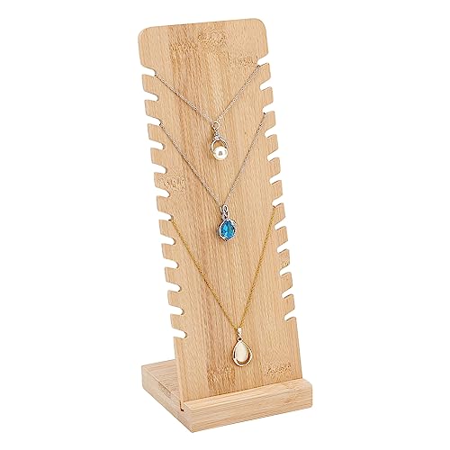 PandaHall 12 Slots Halsketten Präsentationsständer Bambus Schmuckhalter Ständer Holz Lange Kette Schmuck Organizer Für Halsketten Armbänder Anhänger Handwerksmessen Messen 9.2x9.7x26.5cm von PH PandaHall