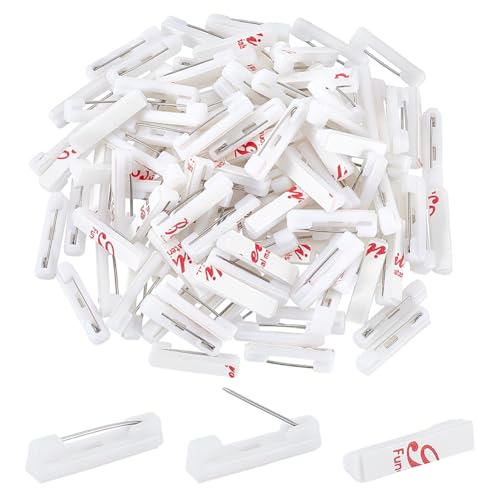 PandaHall 120 Pack 22mm Sicherheitsstangenstifte, Klebende Back Badge Crafting Pins Für ID-Abzeichen, Brosche, Namensschilder, Bänder, Kleidung von PandaHall