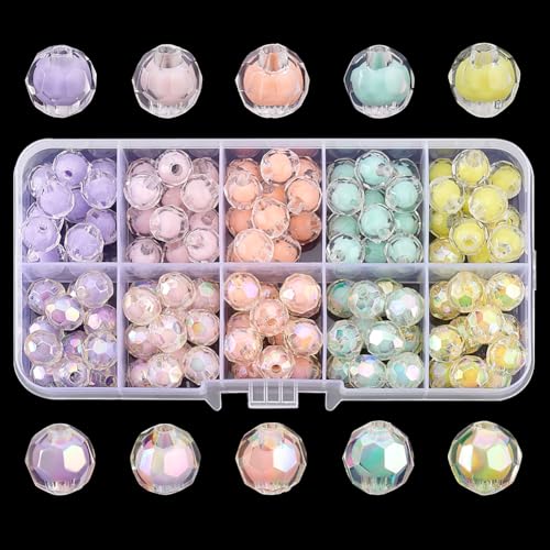 PandaHall 120 runde Acrylperlen 10 Stile 9.5 mm Facettierte Abstandsperlen 5 ab-Farben Transparente Lose Perlen Bastelperlen Für Haargeflechte Telefon Lanyard Handschlaufe Schmuckherstellung PandaHall 120 runde Acrylperlen 10 Stile 9.5 mm Facettierte Abstandsperlen 5 ab-Farben Transparente Lose Perlen Bastelperlen Für Haargeflechte Telefon Lanyard Handschlaufe Schmuckherstellung von PH PandaHall