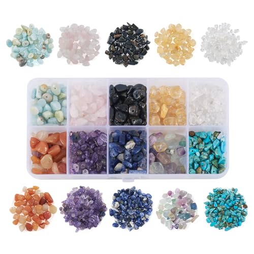 PandaHall 130g Natürliche Edelstein Chip Perlen mit Loch Unregelmäßige Crushed Chip Stone Lose Perlen Kristallstücke für Schmuckherstellung DIY Handwerk von PandaHall
