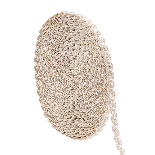 PandaHall 15M (16 Yards) 1/2" (14mm) Nylon-Kurvenmuster Gimp Braid Trim Für Kostüme DIY Crafts Nähen Schmuck Making Home Decoration, Creme-Weiß von PH PandaHall