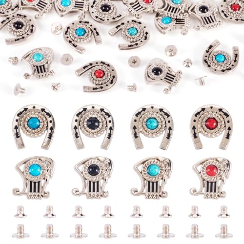 PandaHall 16 Sets Legierung dekorative Nieten Leder Schraubverschluss Nieten Türkis Kleidungsstück Knöpfe für Geldbörse Handtasche Schuhe Leder Handwerk Kleidung Gürtel PandaHall 16 Sets Legierung dekorative Nieten Leder Schraubverschluss Nieten Türkis Kleidungsstück Knöpfe für Geldbörse Handtasche Schuhe Leder Handwerk Kleidung Gürtel von PandaHall